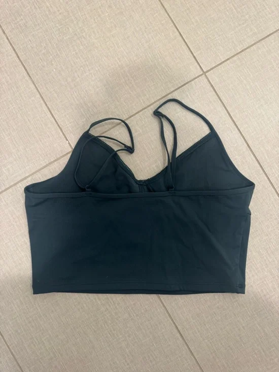 Dark Green Seamless Bralette Crop Top with Bow set active size xl - Picture 4 of 5